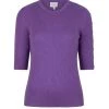 T-shirts DANTE 6 Badeau Button Crewneck Sweater Lavender Purple