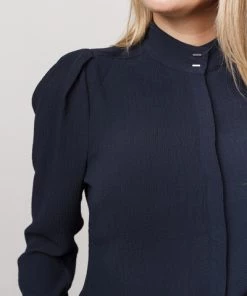 Blouses Dante 6 HONORE PLEATED SLEEVE Navy Blue -DORIS S Verkoopwinkel 06886e2d46b6cf7117de123600d19504