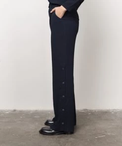 Wijde Broeken Dante 6 JUMEAU BUTTON DETAIL Navy Blue -DORIS S Verkoopwinkel 1441d52aee0cfdc120538334056bdbec
