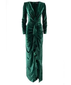 DORIS S Maxi Jurken VANESSA LONG DRESS Green -DORIS S Verkoopwinkel 42466847581688911c084bb69cc583da