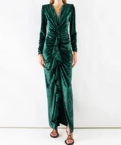 DORIS S Maxi Jurken VANESSA LONG DRESS Green -DORIS S Verkoopwinkel 45a4a9eb86ec4e748c404c7f832696a7