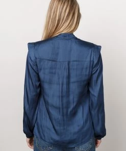 Blouses Dante 6 AMARI DETAIL SHOULDER BLOUSE Digita Blue Blue -DORIS S Verkoopwinkel 561b776741880d26141601063dc8c39e