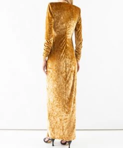 DORIS S Maxi Jurken VANESSA LONG DRESS Yellow -DORIS S Verkoopwinkel 594c1c0b8a0f5b7e82a7657f31256120