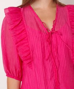 Dante 6 Blouses BLOUSE VERUSHKA CRINKLE JAQUARD Pink -DORIS S Verkoopwinkel 5d045307c59ec3cfd302f76b87709464