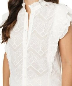 Blouses Dante 6 DEX EMBROIDERY TOP Milk White White
