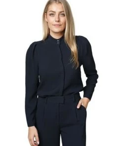 DORIS S Verkoopwinkel 38 Blouses Dante 6 HONORE PLEATED SLEEVE Navy Blue