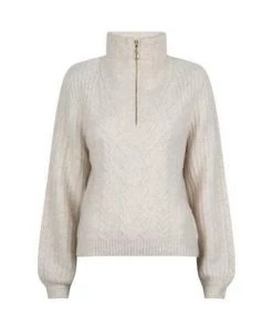 Dante 6 Coltruien Shalow Zip Sweater White