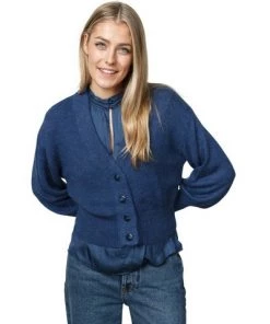 Vesten Dante 6 JESSY CROPPED CARDIGAN Digital Blue Blue -DORIS S Verkoopwinkel 8537393320c68f30a6c0079c609717b1