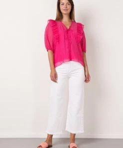 Dante 6 Blouses BLOUSE VERUSHKA CRINKLE JAQUARD Pink