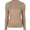 Coltruien DANTE 6 Ophylin Button Turtle Sweater Warm Latte Beige