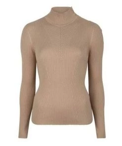 Coltruien DANTE 6 Ophylin Button Turtle Sweater Warm Latte Beige