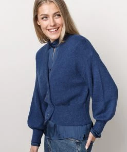 Vesten Dante 6 JESSY CROPPED CARDIGAN Digital Blue Blue -DORIS S Verkoopwinkel c27d0e194fbab388dd47681fa52aac1a