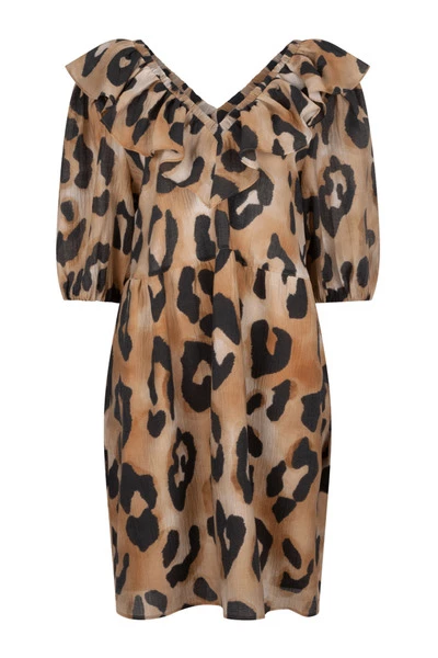 Dante 6 Casual Jurken Isabeau Leopard Dress Beige 1 Dante 6 Casual Jurken Isabeau Leopard Dress Beige