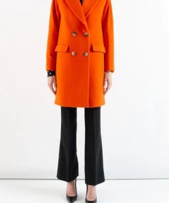 DORIS S Trenchcoats & Mantels Maia Double -breasted Coats Orange -DORIS S Verkoopwinkel d2b60b78ce676c276859bcbf3051ea43