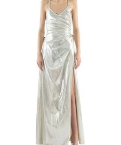 DORIS S Jurken Cassia Long Dress Gray