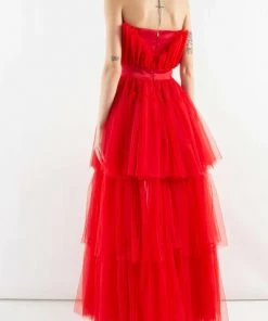 DORIS S Jurken Madeline Tulle Dress Red