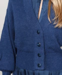 Vesten Dante 6 JESSY CROPPED CARDIGAN Digital Blue Blue